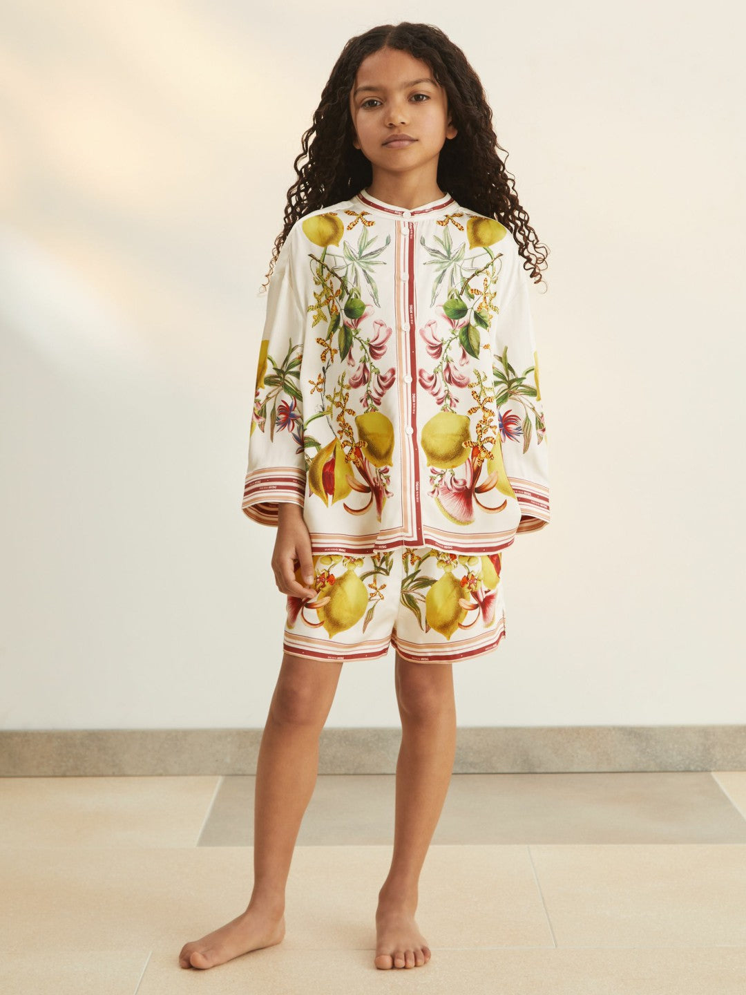 4-9 yrs  | NYBG Satin Floral-Print Shirt in Ivory | Reiss Children & Baby New