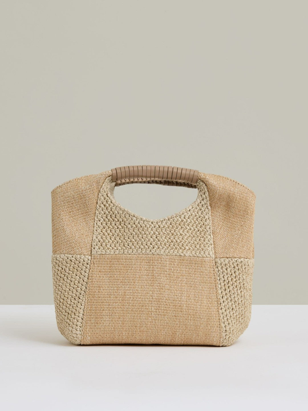 Raffia Patchwork Clutch Bag in Natural | Reiss Women New