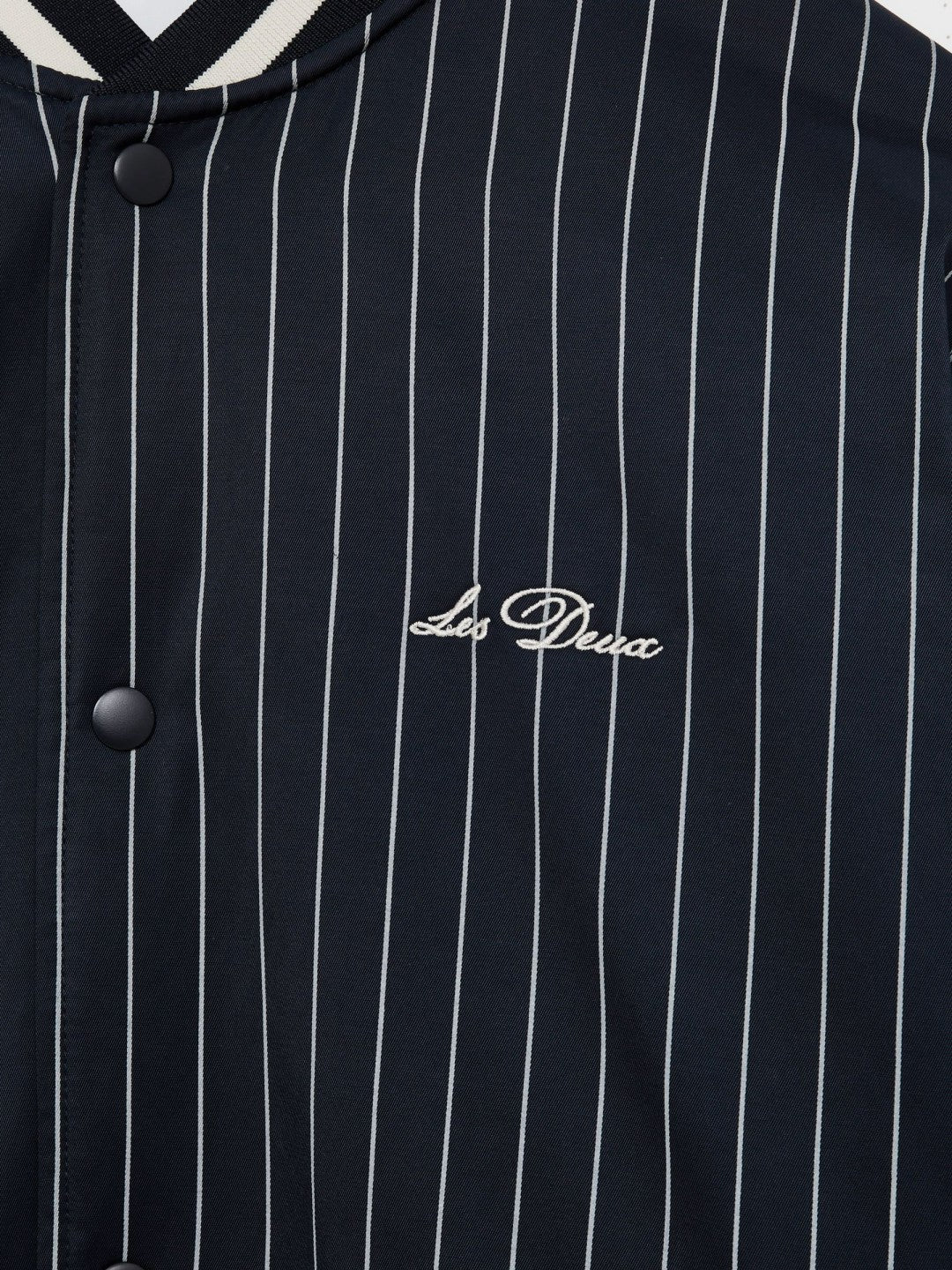 Les Deux Technical Varsity Jacket in Navy Stripe | Reiss Men Signature