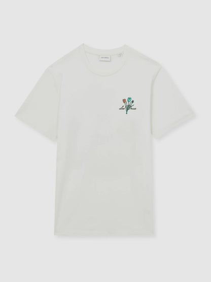 Les Deux 100% Cotton Café Print T-Shirt in Ivory Print | Reiss Men Signature