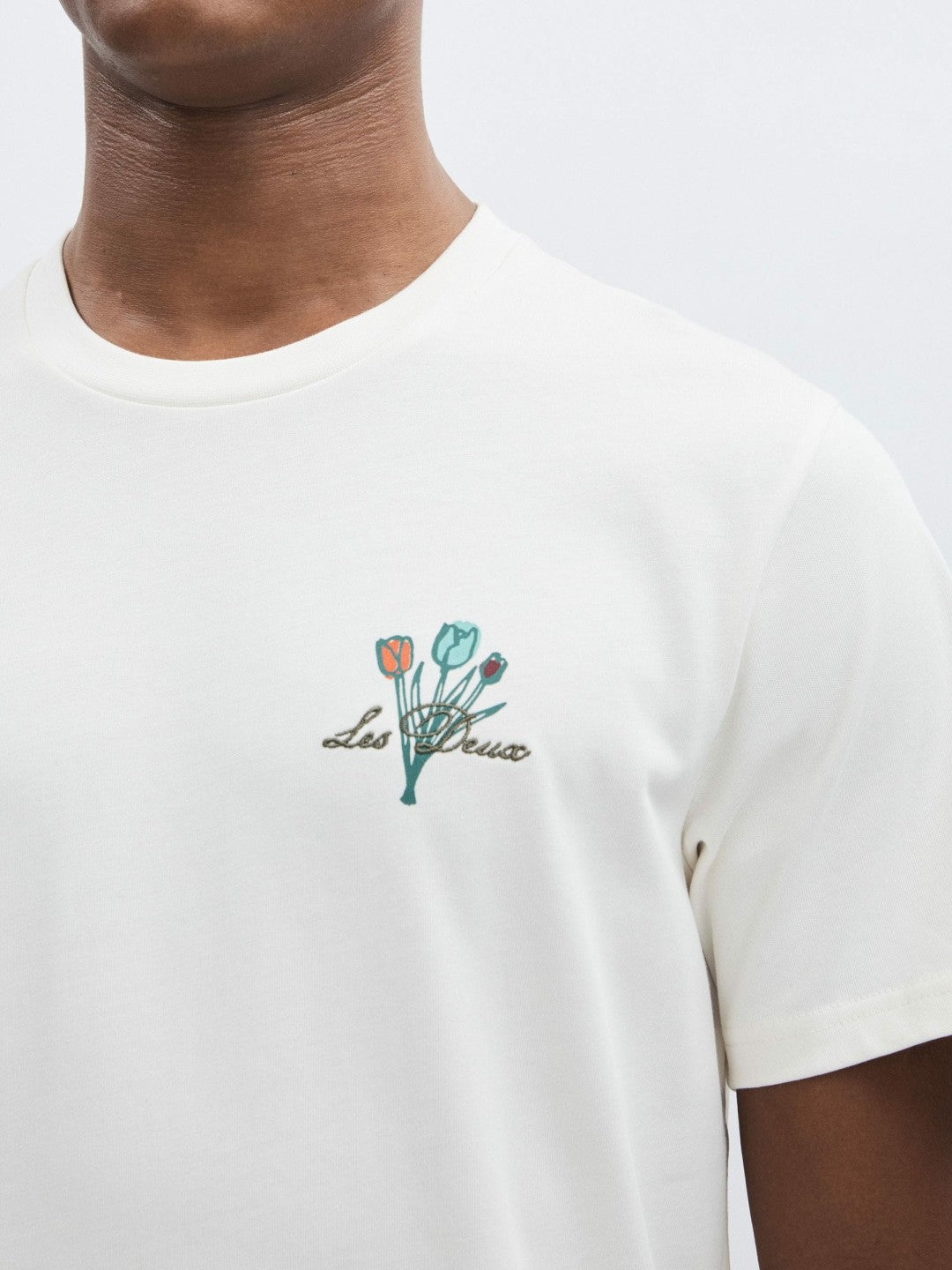 Les Deux 100% Cotton Café Print T-Shirt in Ivory Print | Reiss Men Signature