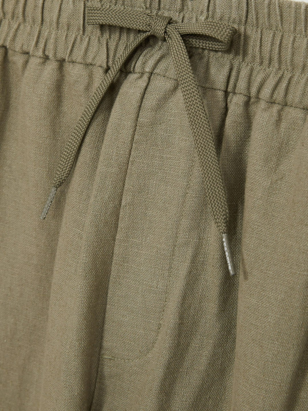 Les Deux Drawstring Trousers in Green/Ivory | Reiss Men Popular