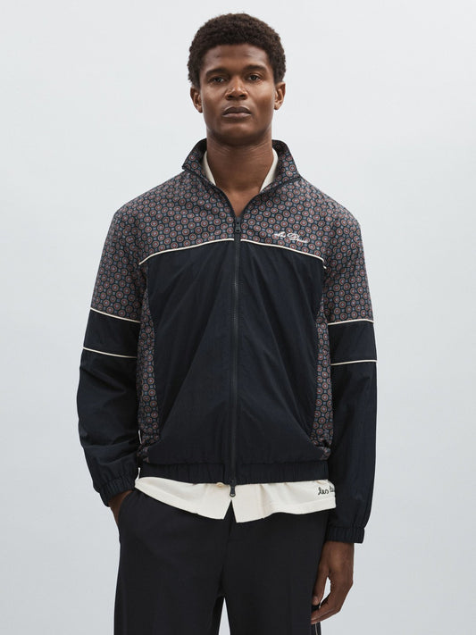 Les Deux Printed Track Jacket in Dark Navy | Reiss Men Signature