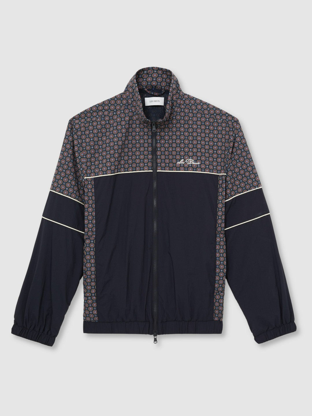 Les Deux Printed Track Jacket in Dark Navy | Reiss Men Signature