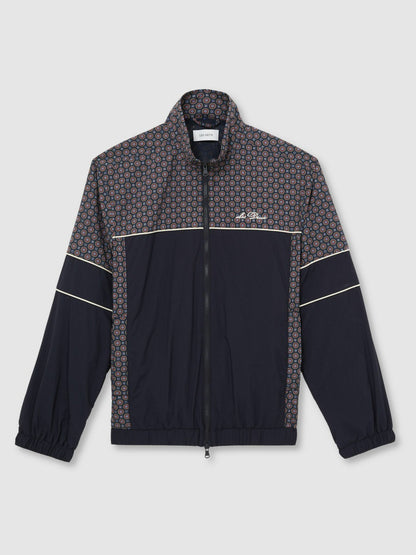 Les Deux Printed Track Jacket in Dark Navy | Reiss Men Signature