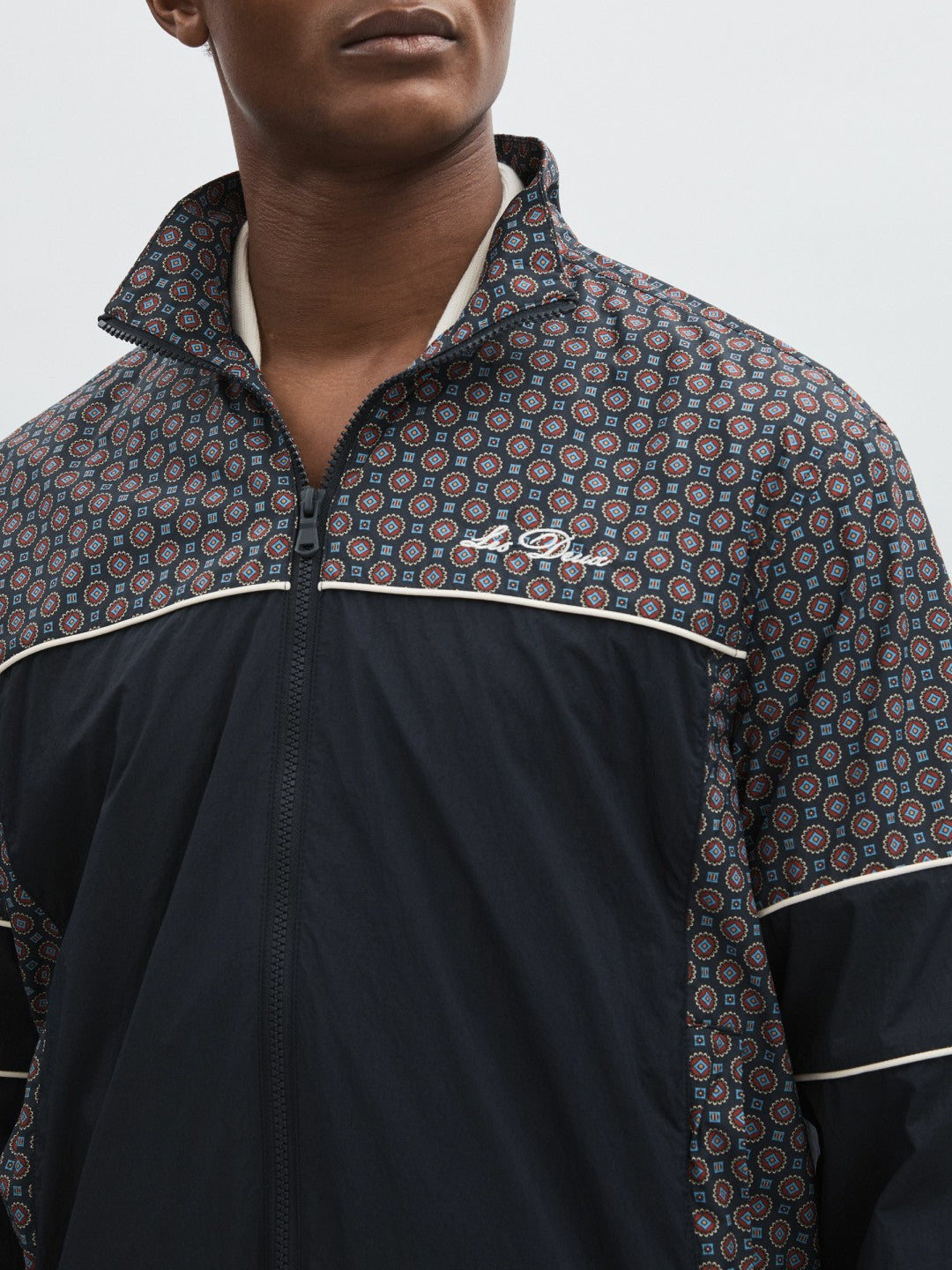 Les Deux Printed Track Jacket in Dark Navy | Reiss Men Signature
