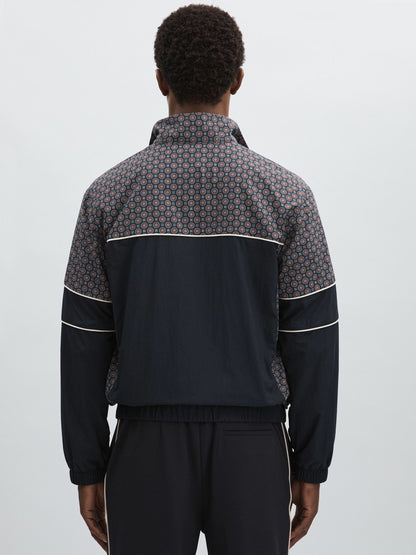 Les Deux Printed Track Jacket in Dark Navy | Reiss Men Signature