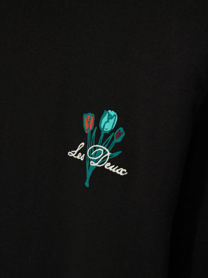 Les Deux Cotton Café Sweatshirt in Black Print | Reiss Men Signature