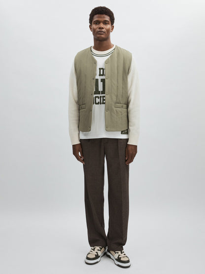 Les Deux Quilted Technical Gilet in Green | Reiss Men Premium