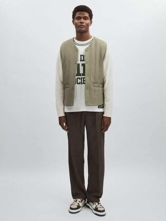 Les Deux Quilted Technical Gilet in Green | Reiss Men Premium