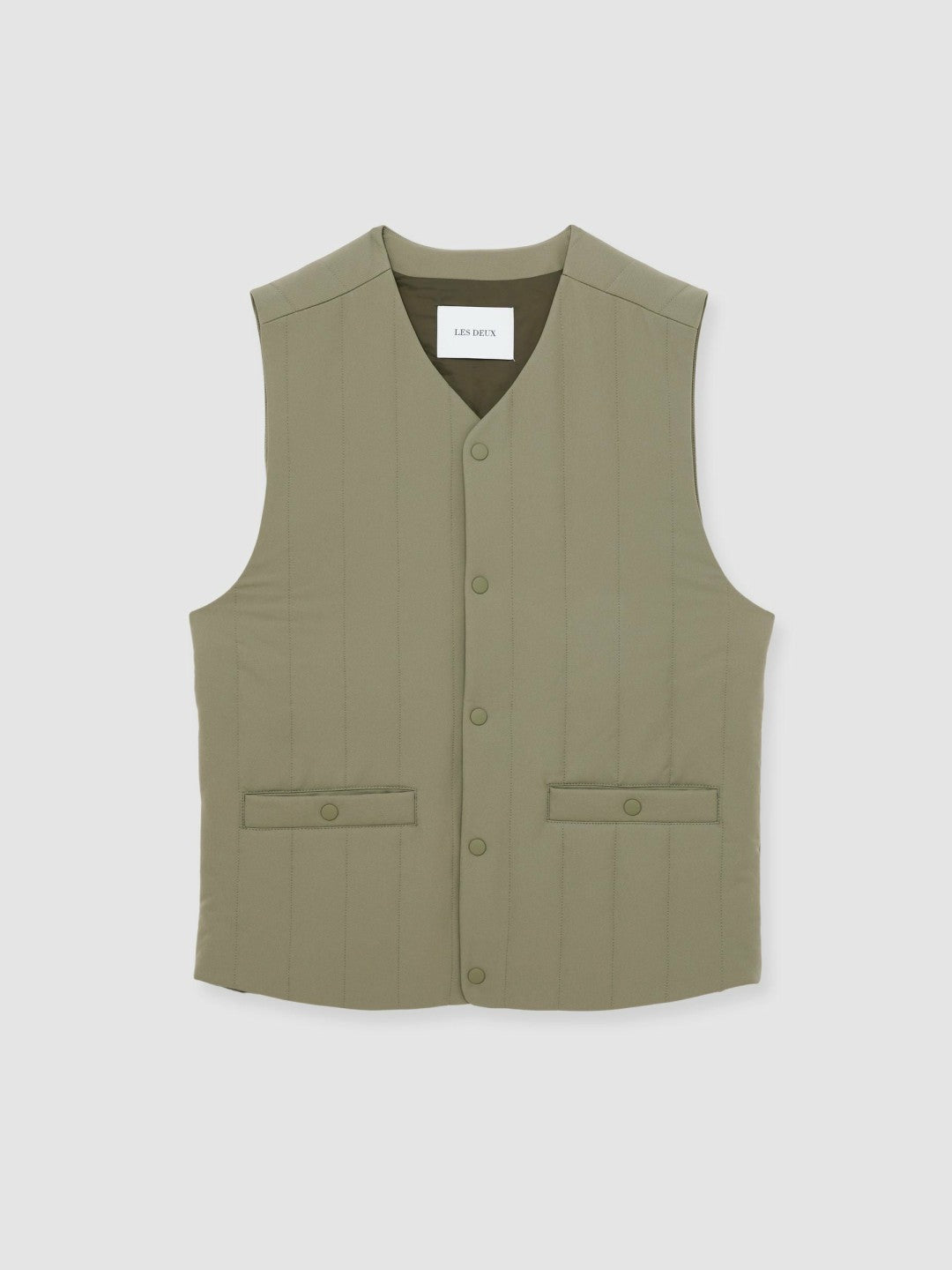 Les Deux Quilted Technical Gilet in Green | Reiss Men Premium