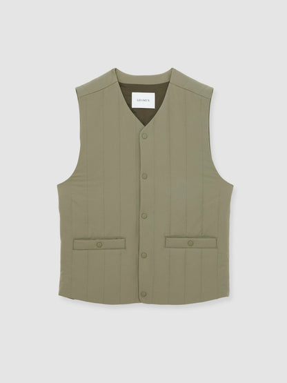 Les Deux Quilted Technical Gilet in Green | Reiss Men Premium