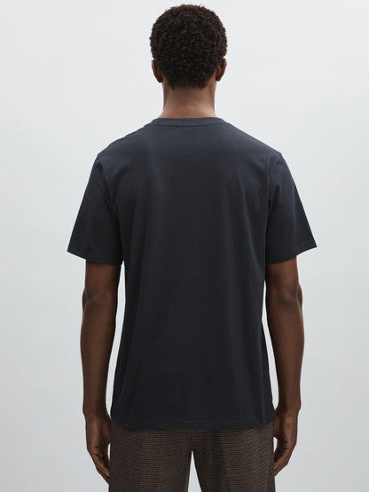 Les Deux Cotton Logo T-Shirt in Navy Blue | Reiss Men Exclusive