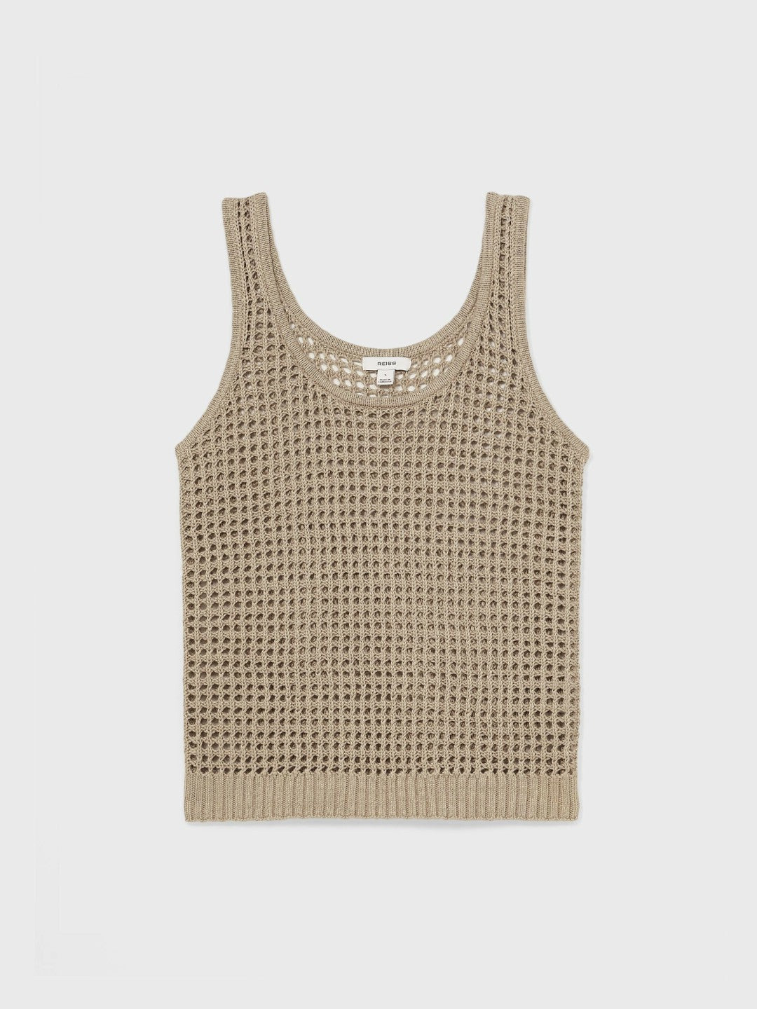 Linen Open Knit Vest in Stone | Reiss Women Popular