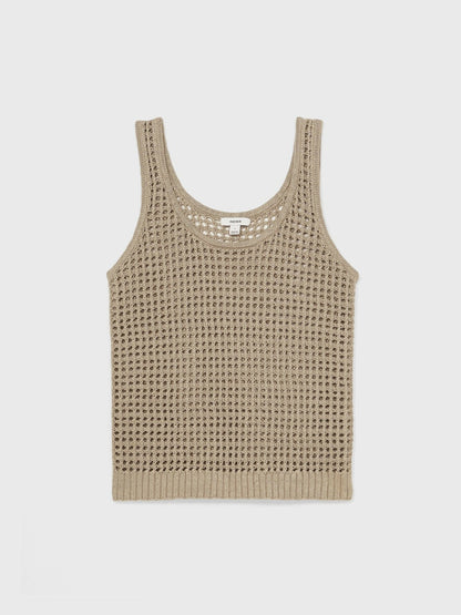 Linen Open Knit Vest in Stone | Reiss Women Popular