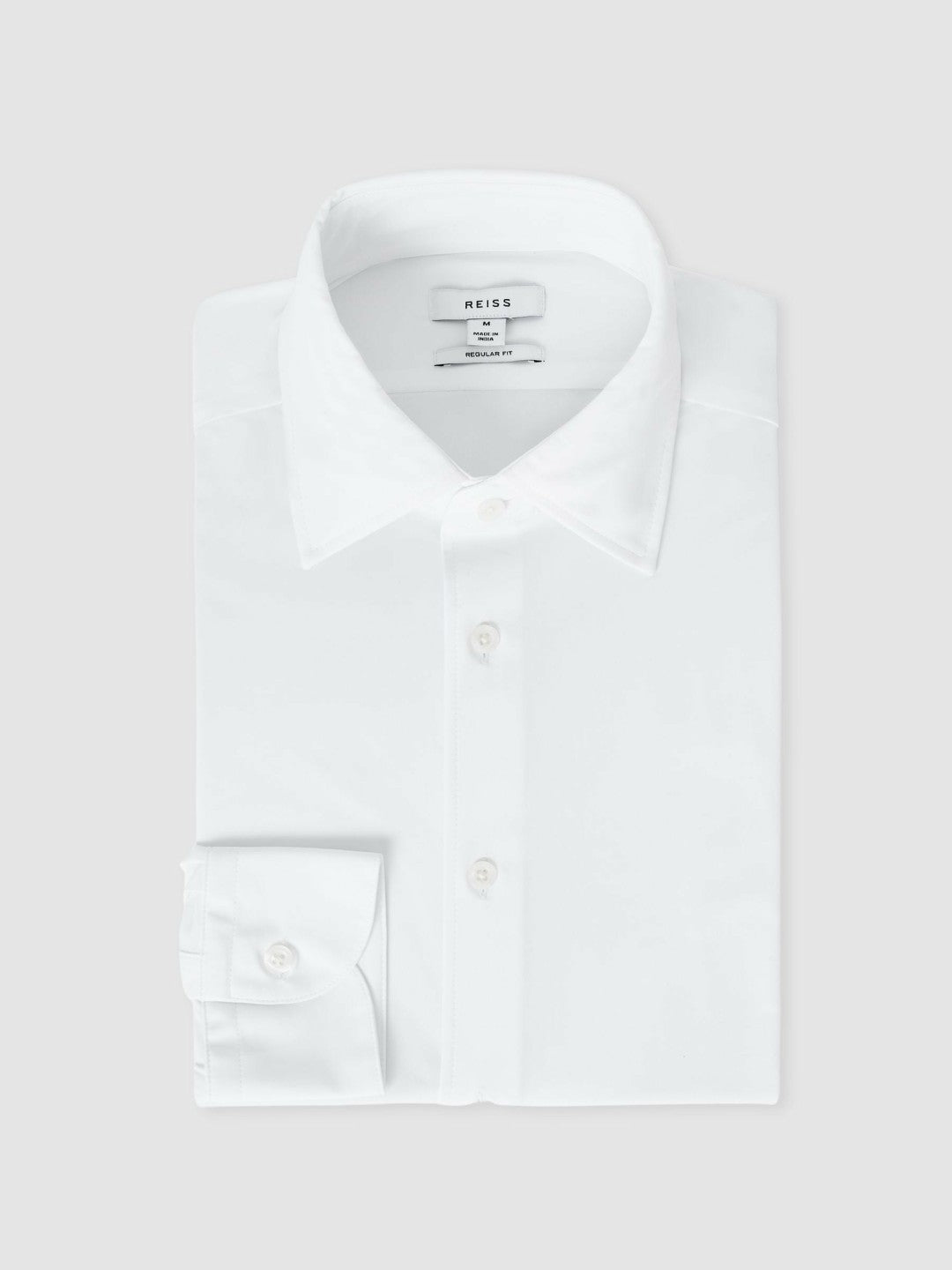 Long-Sleeve Travel Shirt in White | Reiss Men Trending