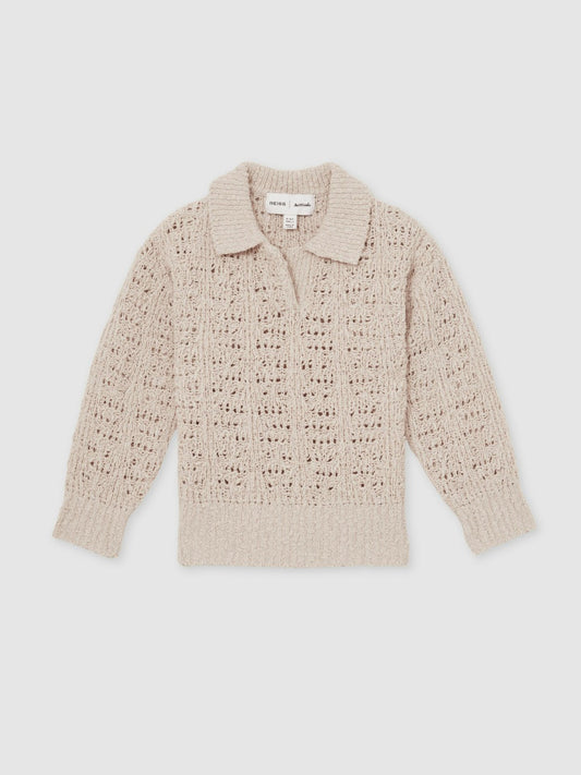 13-14 yrs  | 100 Ciels Bouclé Jumper in Neutral | Reiss Children & Baby Recommended