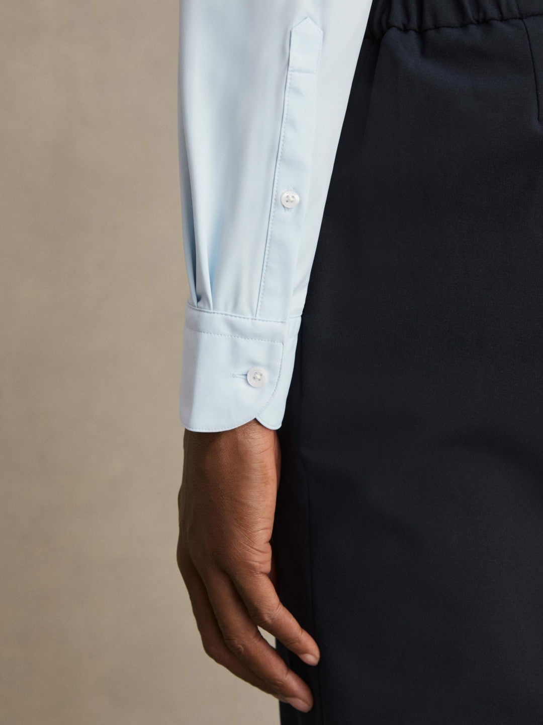 Long-Sleeve Travel Shirt in Soft Blue | Reiss Men Popular