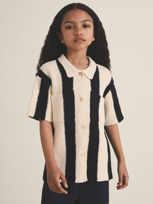 4-9 yrs  | Les 100 Ciels Stripe Knit Shirt in Black | Reiss Children & Baby Trending