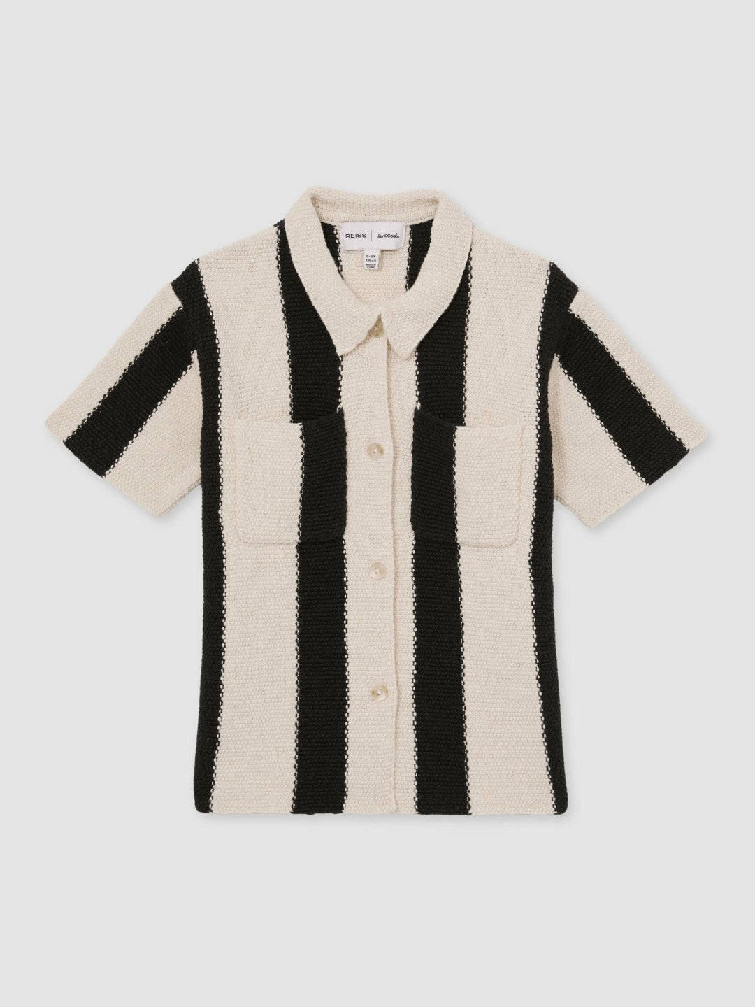 4-9 yrs  | Les 100 Ciels Stripe Knit Shirt in Black | Reiss Children & Baby Trending
