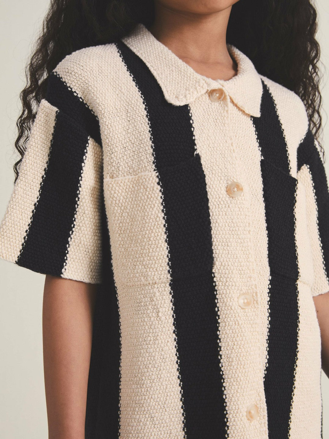 4-9 yrs  | Les 100 Ciels Stripe Knit Shirt in Black | Reiss Children & Baby Trending