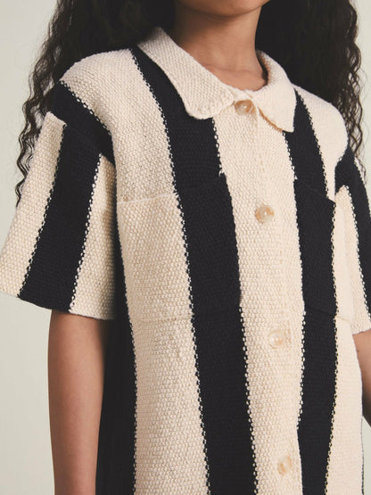 4-9 yrs  | Les 100 Ciels Stripe Knit Shirt in Black | Reiss Children & Baby Trending