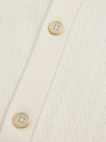 Textured Knit Button-Through Shirt in White | Reiss Men Popular