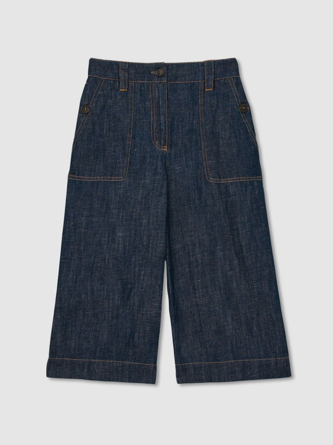 4-9 yrs Cotton-Linen Wide Leg Trousers in Indigo | Reiss Children & Baby Featured