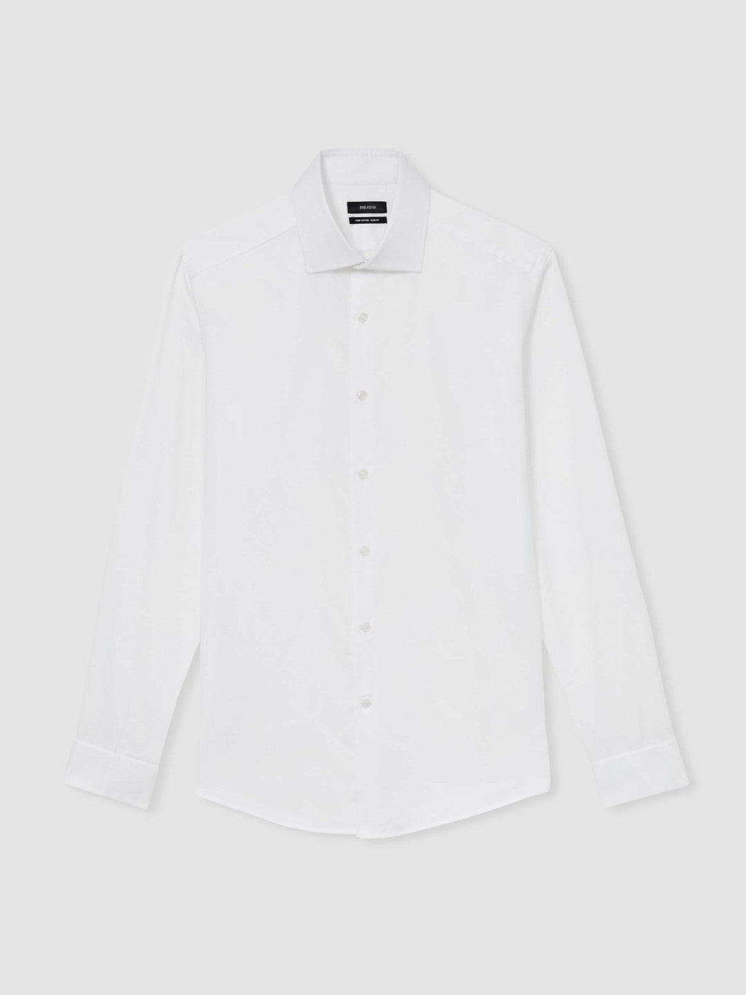 Slim Fit Slim-Fit Cotton-Sateen Shirt in White | Reiss Men Trending