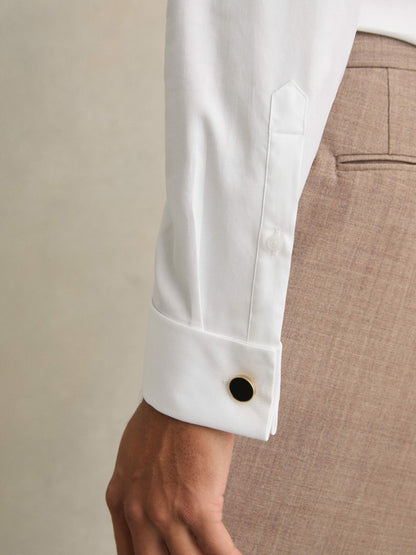 Slim Fit Slim-Fit Cotton-Sateen Shirt in White | Reiss Men Trending