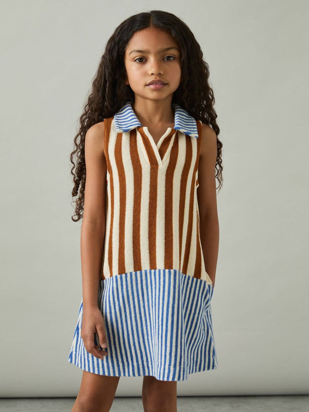 4-9 yrs Towelling Stripe Dress in Multi | Reiss Children & Baby Exclusive