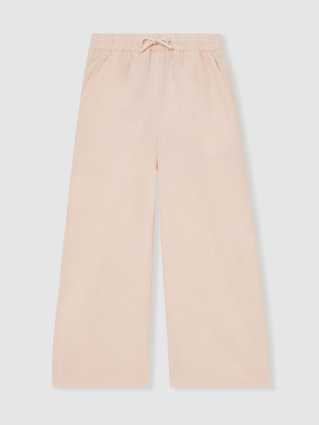 Cotton-Linen Drawstring Trousers in Pink | Reiss Children & Baby Best Seller
