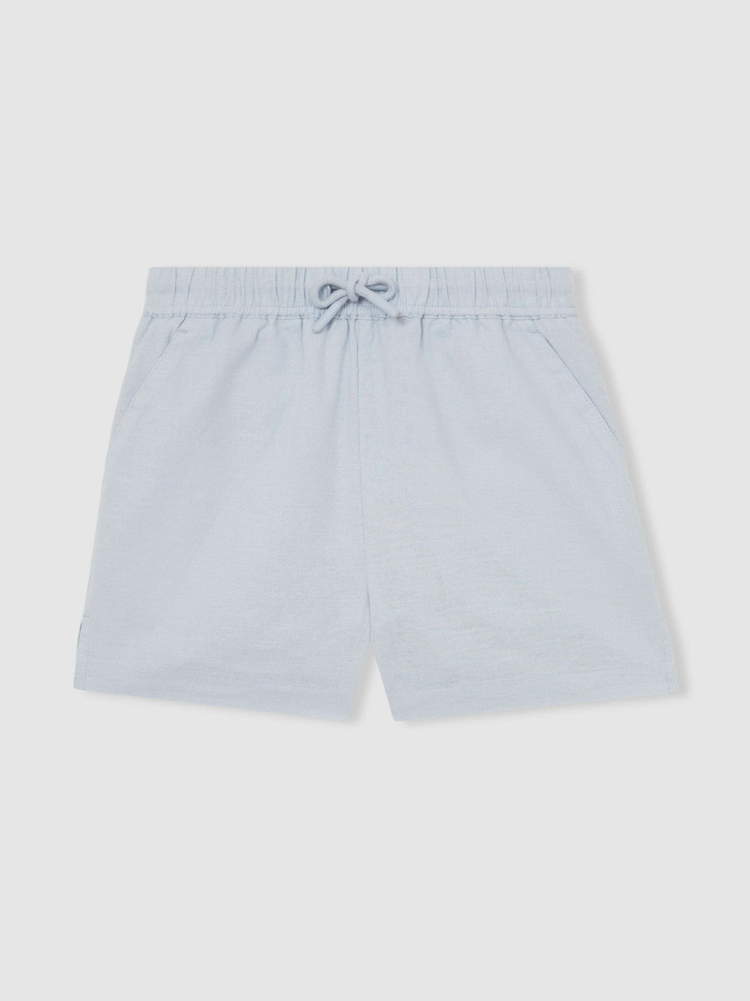 9-13 yrs Cotton-Linen Drawstring Shorts in Soft Blue | Reiss Children & Baby Trending