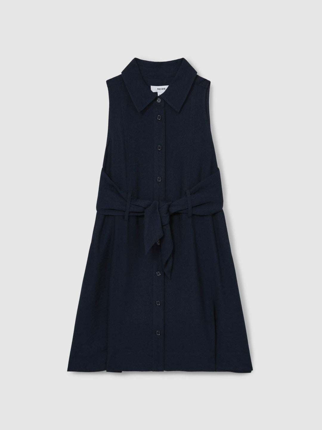 4-9 yrs Tie-Waist Collared Dress in Blue | Reiss Children & Baby Signature