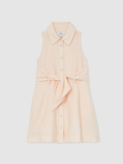 13-14 yrs Tie-Waist Collared Dress in Pink | Reiss Children & Baby New