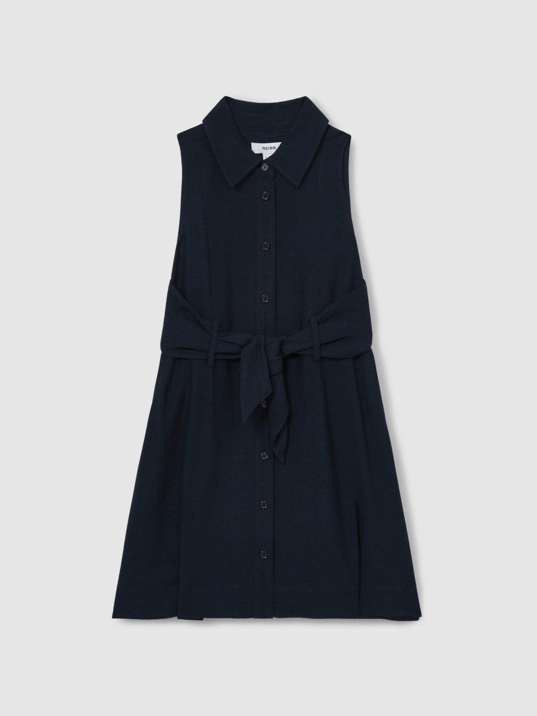 13-14 yrs Tie-Waist Collared Dress in Blue | Reiss Children & Baby Popular