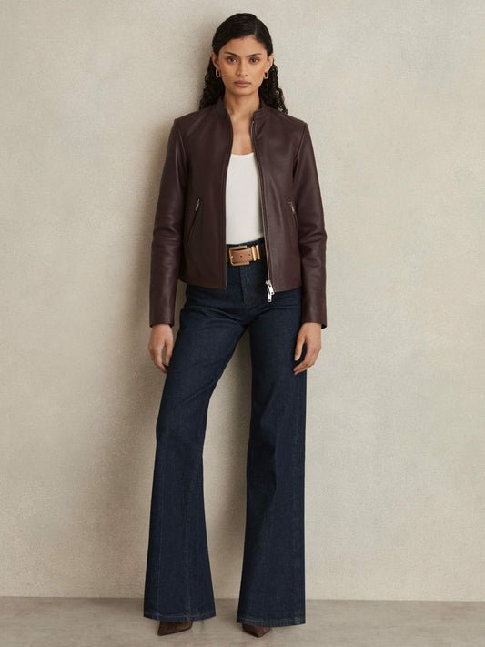 Paige Petite Wide-Leg Jeans in Dark Edinburgh Blue | Reiss Women Best Seller