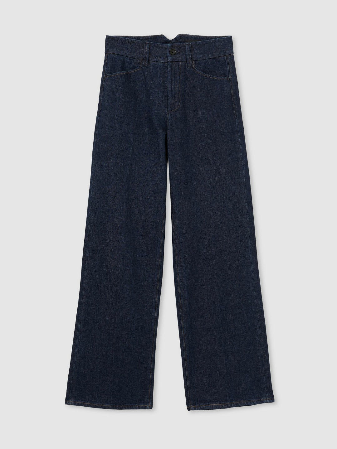 Paige Petite Wide-Leg Jeans in Dark Edinburgh Blue | Reiss Women Best Seller