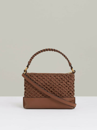 Weave Cross-Body Bag in Tan | Reiss Women Signature