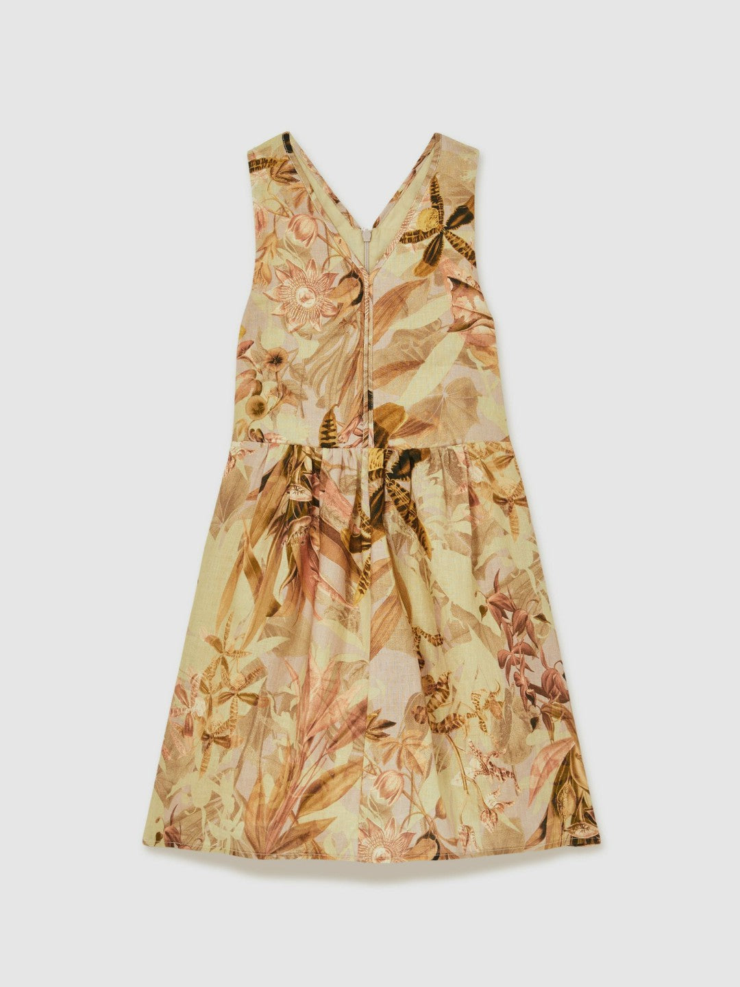 4-9 yrs  | NYBG Floral-Print Midi Dress in Khaki | Reiss Children & Baby Signature
