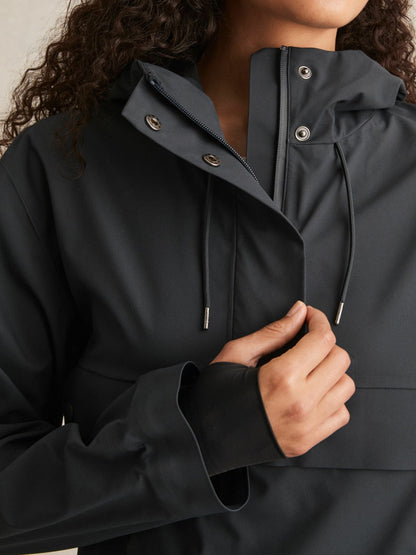 Rains Hardshell Short Jacket in Navy | Reiss Women New