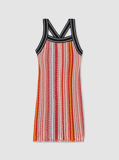 13-14 yrs Cotton Striped Knit Dress in Multi | Reiss Children & Baby Featured