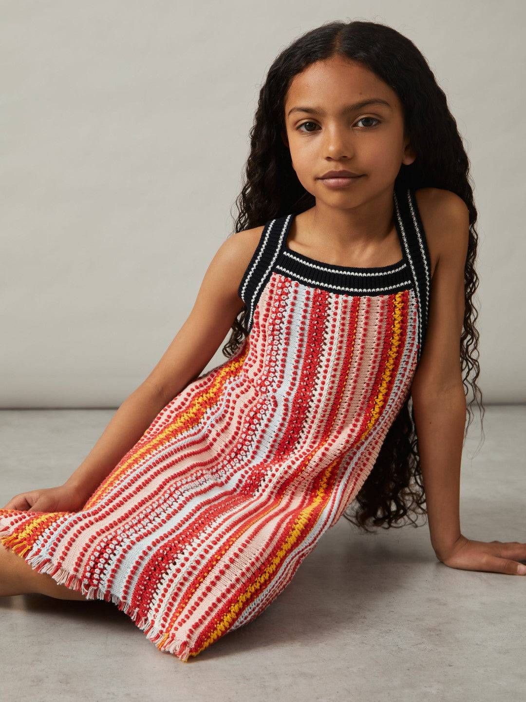 13-14 yrs Cotton Striped Knit Dress in Multi | Reiss Children & Baby Featured