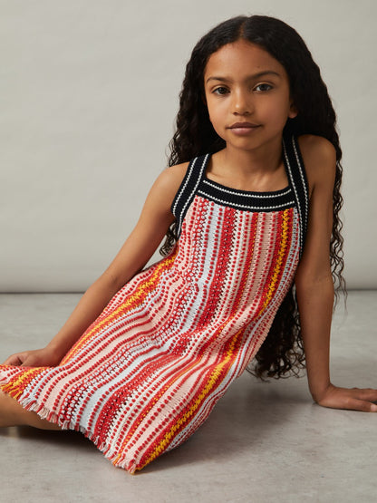 13-14 yrs Cotton Striped Knit Dress in Multi | Reiss Children & Baby Featured