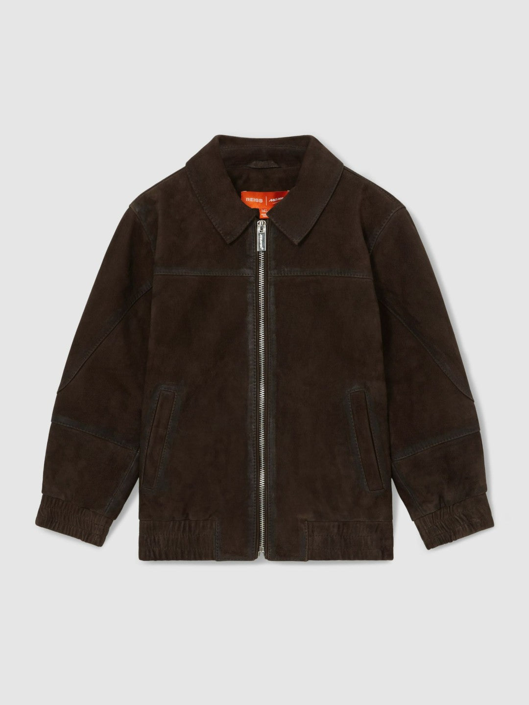 9-13 yrs Unisex Fit McLaren F1 Team Suede Bomber Jacket in Distressed Brown | Reiss Children & Baby New
