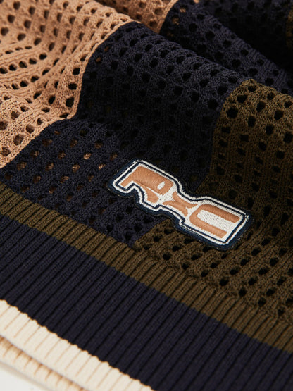 | Ché Crochet Colour-Block Shorts in Camel/Green | Reiss Men Signature