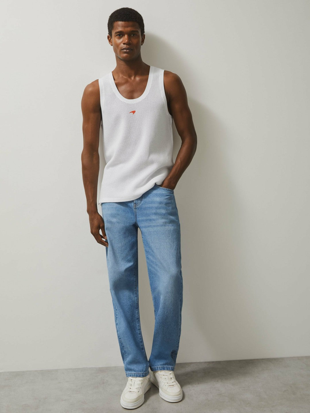 McLaren F1 Team Speedmark Knit Vest in White | Reiss Men Best Seller