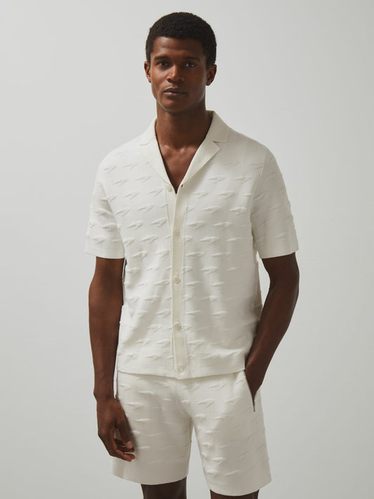 McLaren F1 Team Speedmark Knit Shirt in White | Reiss Men Premium