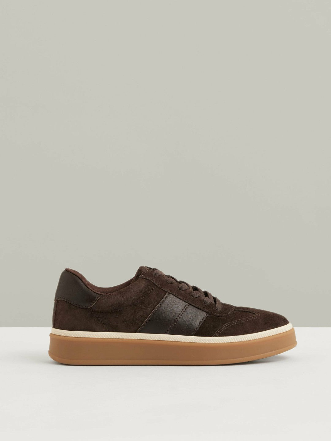 Suede Low-Top Trainers in Chocolate | Reiss Women Popular
