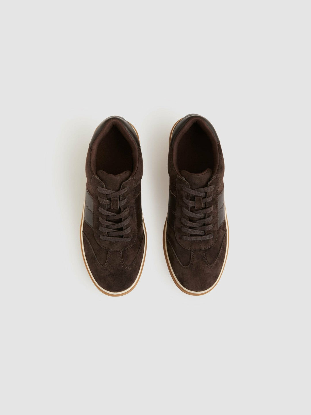 Suede Low-Top Trainers in Chocolate | Reiss Women Popular